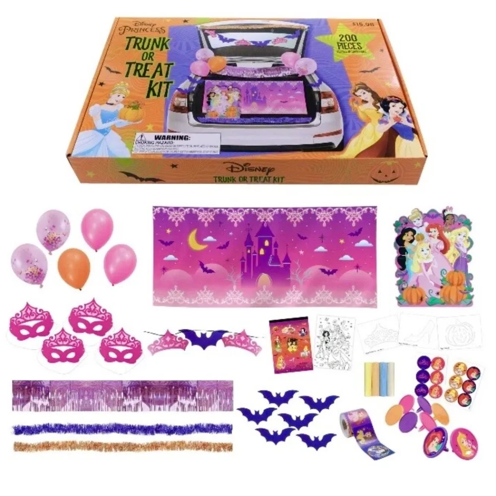 Halloween/Party 200 Piece Disney Princess Trunk or Treat Party Decorating Kit